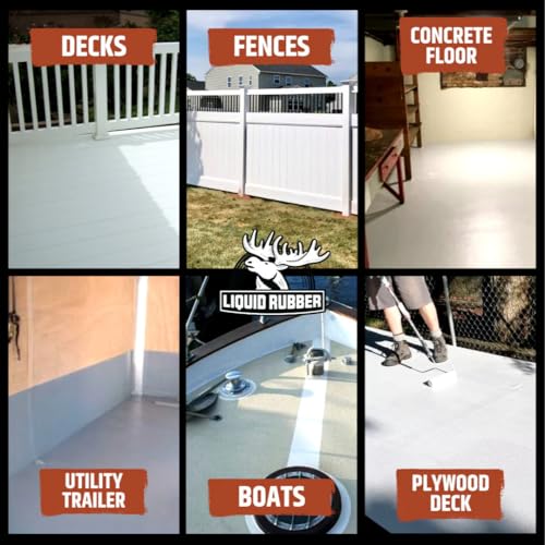 Liquid Rubber Polyurethane Deck Coating - Smooth, Saddle Brown, 1 Gallon - color: Smooth Saddle Brown, size: 128 Fl Oz (Pack of 1)