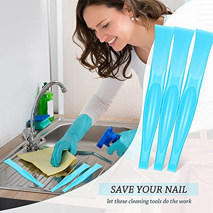 Honoson 6 Pcs Non-scratch Plastic Scraper Cleaning Tool, Blue Color - color: Blue Color