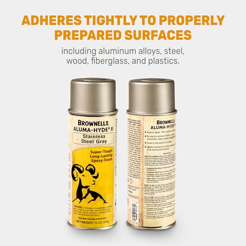 Brownells Aluma-Hyde II Epoxy Based Firearm Finish Spray Coating Protection Paint, Aerosol Can, 12 oz. (340g) Stainless Gray - color: Stainless Gray