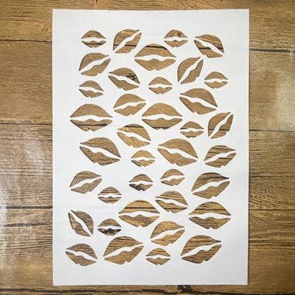 TIAMECH A4 Reusable Romantic Lips Stencil for Painting - color: Romantic Lips