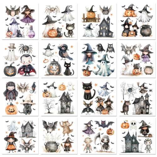 Halloween Rub on Transfers for Crafts Ghost Transfer Stickers for Furniture - style: Cute Ghost