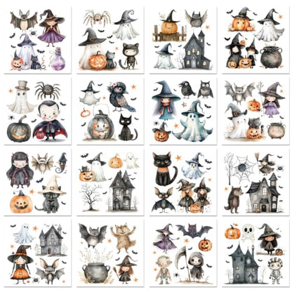 Halloween Rub on Transfers for Crafts Ghost Transfer Stickers for Furniture - style: Cute Ghost
