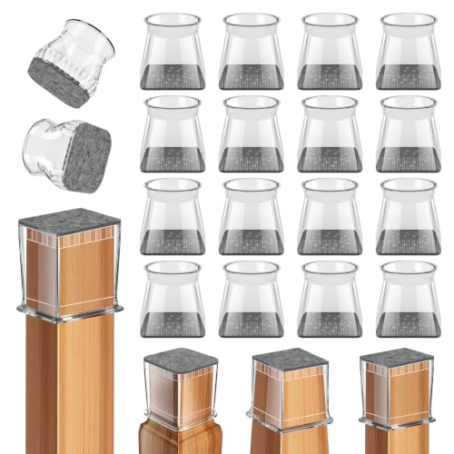 24 Pcs Chair Leg Floor Protectors for Hardwood Floors - color: Clear（24pcs）, size: Square M
