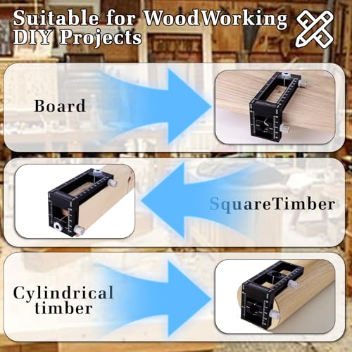 2-in-1 Auto Centering Dowel Drilling Jig with 8 Size Drill Bushings 3-10mm