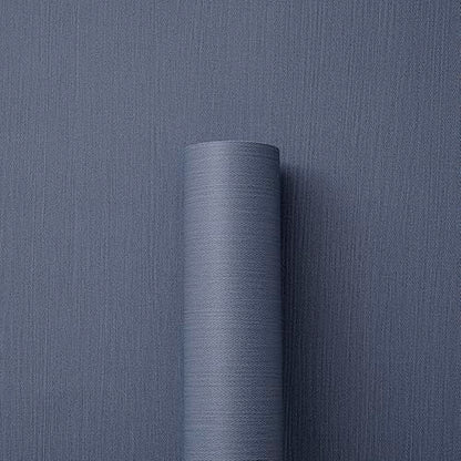 24"x393" Dark Blue Fabric Peel and Stick Linen Textured Wallpaper - color: Dark Blue