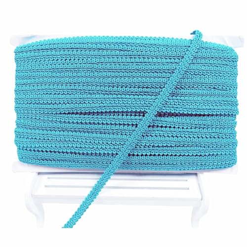 52 Yards 8 mm Polyester Woven Braid Trim Gimp Braid Trim for Upholstery Costume DIY Crafts Costume Home Decorative (Blue) - color: Blue
