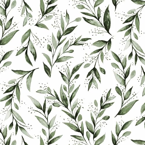 Livebor Leaf Wallpaper Peel and Stick Green Contact Paper17.7” x 118.1” - color: B-Green, size: 17.7" x 118.1"