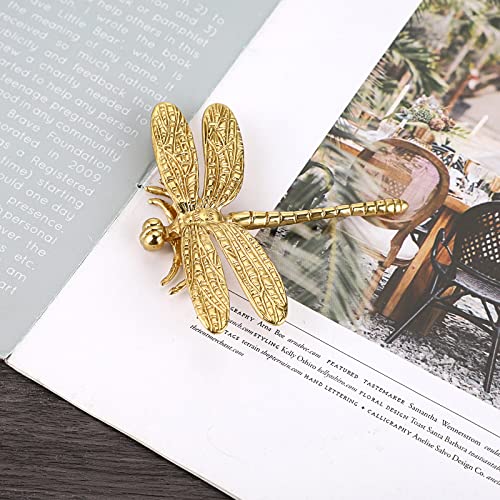 JUXYES Unique Gold Dragonfly Handle Pulls Knobs for Cabinets and Drawers - size: Pack of 4