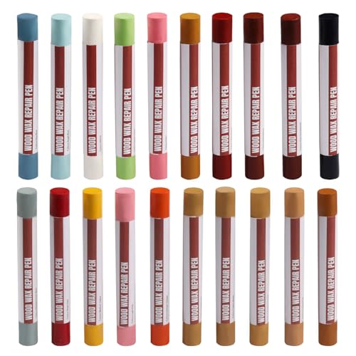 Wood Filler Sticks，20 Colors Wood Repair Wax Crayons Furniture Markers Touch up for Repairing Scratches, Scuffs, Cracks, Dings and Holes in Wood Floors, Cabinets, Furniture (Color Series) - color: Color Series