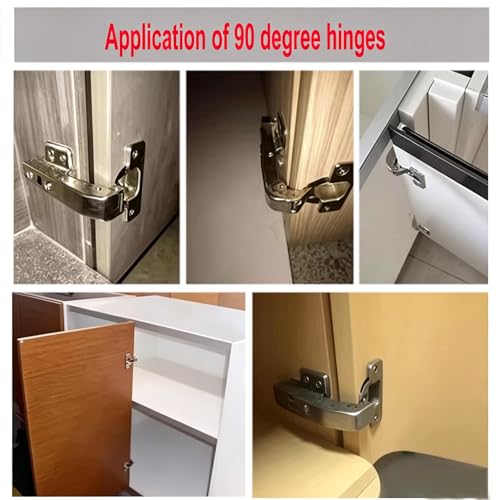 90 Degree Soft Close Cabinet Hinges, Detachable Blind Corner Kitchen Door Hardware, Chrome Finish