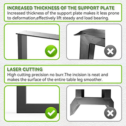Diamond Metal Table Legs 28x24in for Dinging Table,Kitchen Table - color: Diamond, size: 28" x 24"