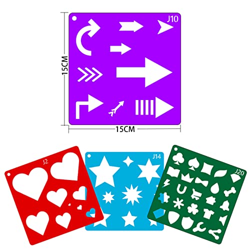 20 Pack Geometric Shape Stencils for Drawing Painting Crafts Art Projects - style: Geometry