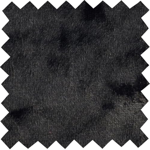 Panne Crushed Velvet Fabric by the Yard - 58/60" Wide Velvet Velour Cloth - Luxurious Fabric for Sewing Dresses, Upholstery & DIY Crafts - 97% Polyester 3% Spandex - Black - Sample - color: Black, size: Sample of Fabric 1.5"x1.5"