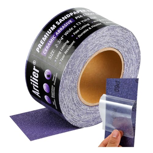 60 Grit Purple Film Ceramic PSA Longboard Sandpaper Roll, 13 Yards - size: 60 Grit