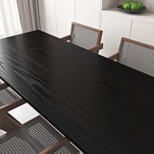 Livelynine 36 X 197 Inch Large Black Wood Contact Paper for Countertops Waterproof Kitchen Counter Top Cover Wood Grain Wallpaper Peel and Stick Vinyl Self Adhesive Countertop Covering Laminate Wrap - size: 197" x 36"
