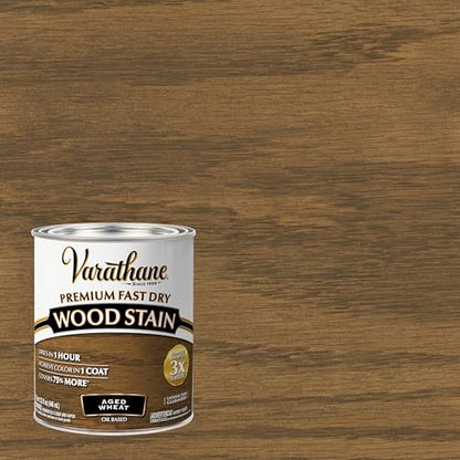 Varathane Premium Fast Dry Aged Wheat Wood Stain - color: Aged Wheat, size: 1 Quart (Pack of 1)