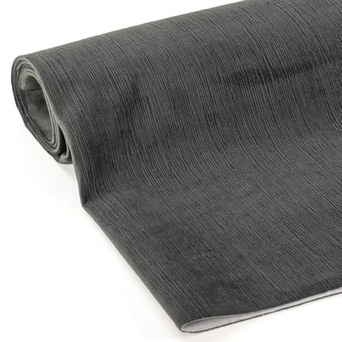 Foamma Benson Textured Microfiber Plain Velvet Upholstery Fabric by The Yard – 56" Wide Soft Fabric Ideal for DIY Sewing, Upholstery, Crafts, Chairs, Sofas and Home Décor - Charcoal, 1 Yard - color: Charcoal, size: 1 Yard