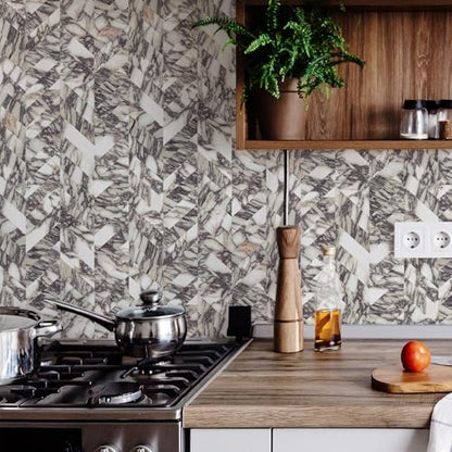 STICKGOO Herringbone Tile Peel and Stick Backsplash for Kitchen&Bathroom - color: Bulgari Purple Marble