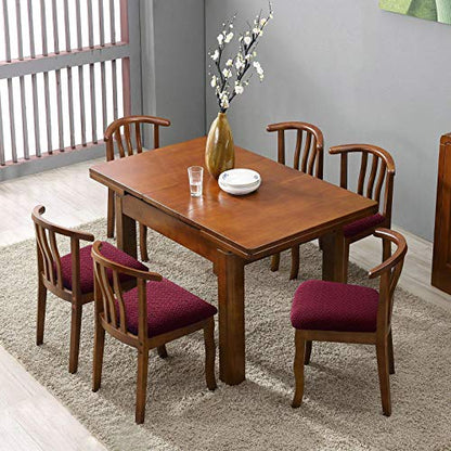 Genina Seat Covers for Dining Room Washable Chair Seat Slipcovers Set of 4 - color: Wine Red, size: 16-20in Not waterproof