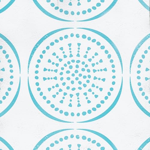 2 Pcs 12" x 12" Tile Stencil Painting Stencil for Walls and Floors - Reusable - Stencils for Painting - Stencil for Home Decor (Santorini Dot) - style: Santorini Dot
