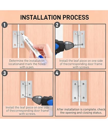 10 PCS 1.75 * 1.25 inches Stainless Steel Mini Small Hinges with Screws, Suitable for DIY Wooden Boxes, Small Cabinets, Jewelry Boxes Flat Hinges, Furniture, Woodworking Craft Project, Silver - size: 1.75IN-10PCS