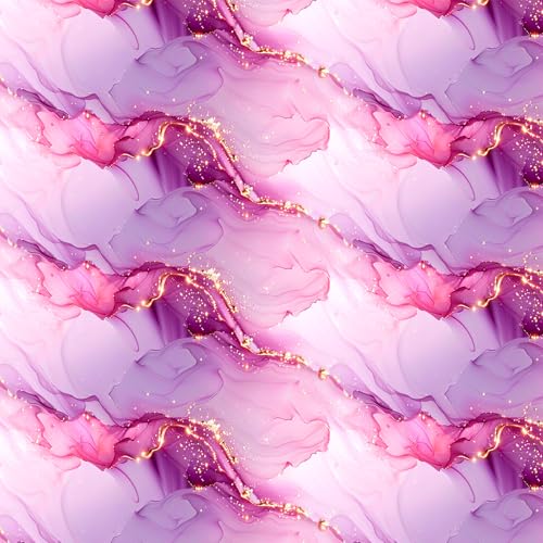 HOMETITUTE Pink Purple Marble Peel Stick Wallpaper 118.1x17.7 Inch Vinyl - color: Pink Purple Marble