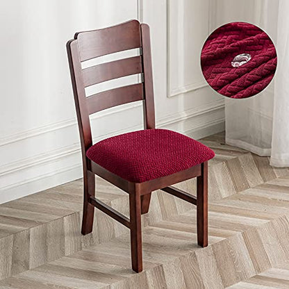 Genina Waterproof Seat Covers for Dining Room Chair Cover Set of 4 - color: Wine Red, size: 15-19in Waterproof