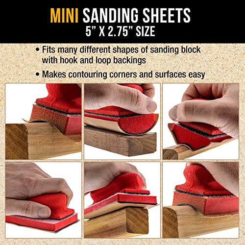 Dura-Gold Premium 5" x 2.75" Gold Sandpaper Sheets, 180 Grit (Box of 40) - style: 180 Grit