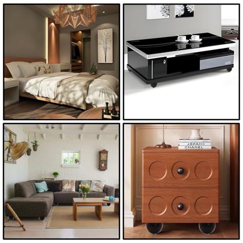 Furniture Legs Set of 4-3.14in Modern Metal Cabinet Legs Sofa Legs, Black Walnut Finish Replacement Feet for Furniture, Round Base, Heavy-Duty Support