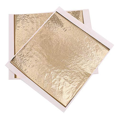 KINNO Imitation Gold Foil Sheets 100PCS Champagne Foil, 5.1 by 5.3 Inches - color: champagne gold