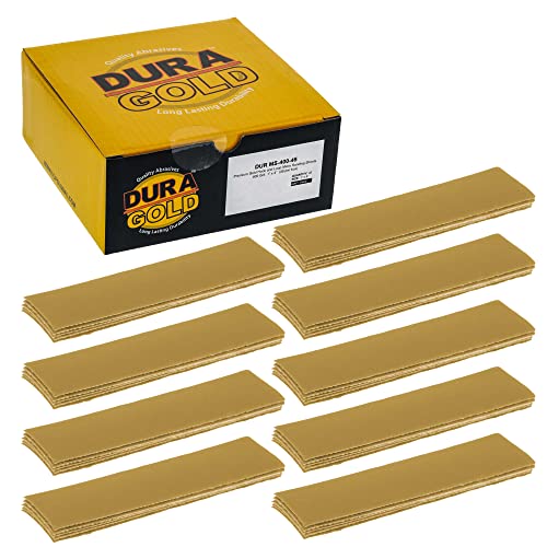 Dura-Gold Premium 1" x 4" Gold Sandpaper Micro Sheets, 400 Grit (Box of 45) - style: 400 Grit