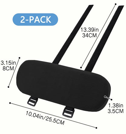 Office Chair Armrest Covers – Memory Foam Armrest Pads Ergonomic Forearm Support Pillow with Non-Slip Cushion for Office Chairs Gaming Chairs Wheelchairs (Black, Set of 2)