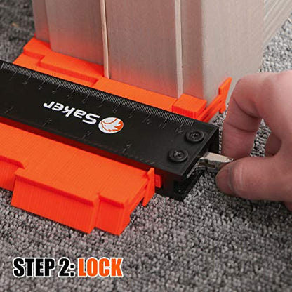 Saker Contour Gauge Profile Tool with Lock 5 Inch Orange - style: 5 INCH