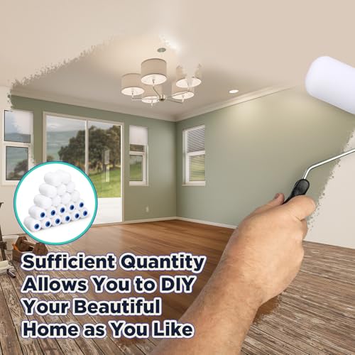 Nuenen 40 Pcs 2 Inch Foam Paint Rollers Mini Paint Roller Covers High Density Small Foam Paint Roller for House Wall Doors Cabinet Painting