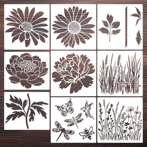 Large Flower Stencils for Painting Peony Daisy Stencil - style: Daisy Peony