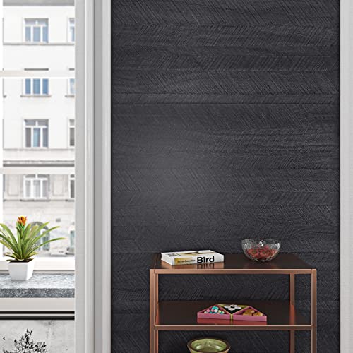 Livelynine 15.8x197 Ebony Wood Countertop Contact Paper Peel and Stick Waterproof Black Contact Paper for Cabinets Vinyl Wrap Kitchen Cabinet Wallpaper Self Adhesive Countertop Cover Desk Stickers - color: Charcoal Wood, size: 15.8" x 197"