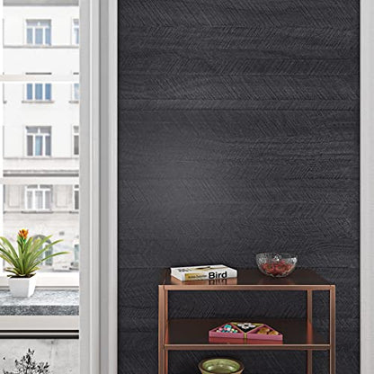 Livelynine 15.8x197 Ebony Wood Countertop Contact Paper Peel and Stick Waterproof Black Contact Paper for Cabinets Vinyl Wrap Kitchen Cabinet Wallpaper Self Adhesive Countertop Cover Desk Stickers - color: Charcoal Wood, size: 15.8" x 197"