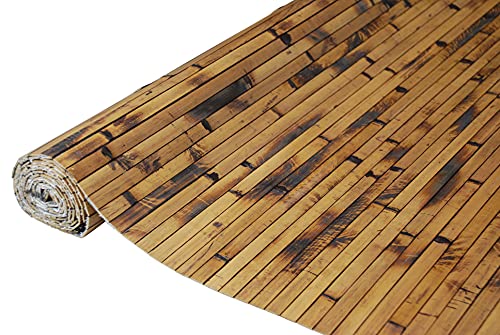 amaZulu Natural Bamboo Wall Panels 4x8 — Mocha Tambor Cladding, Flexible Accent Wall, Bar Front, Wainscoting & Ceiling Tile, Mesh-Backed, 32 sq ft, Indoor & Covered Outdoor - color: Mocha