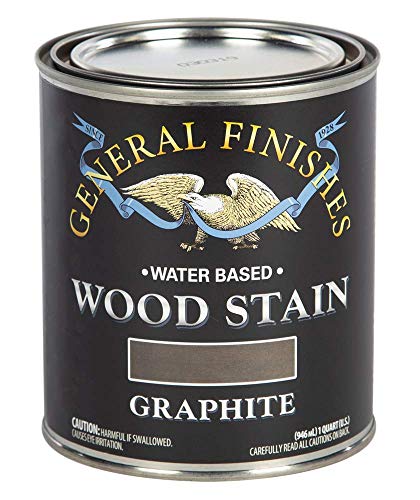 General Finishes Water Based Wood Stain, 1 Quart, Graphite - color: Graphite, size: 1 Quart
