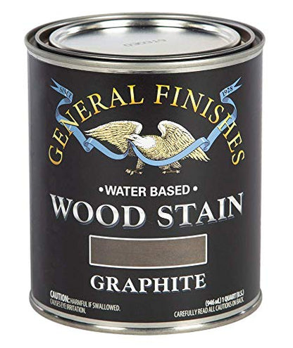 General Finishes Water Based Wood Stain, 1 Quart, Graphite - color: Graphite, size: 1 Quart