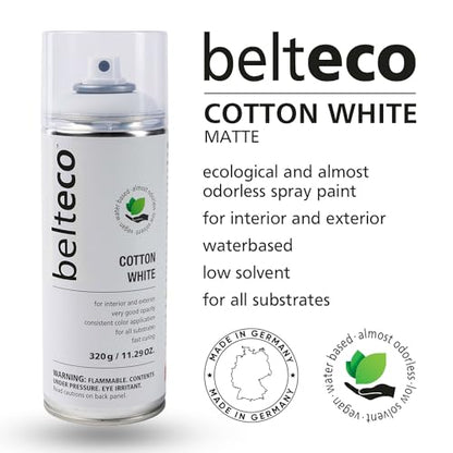 Cotton White Matte Spray Paint | Water-based Spray Paint White - color: Cotton White Matte, size: 11.29 Ounce (Pack of 1)