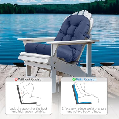 Adirondack Chair Cushion Waterproof Outdoor Rocking Chair Pads - color: Navy Blue