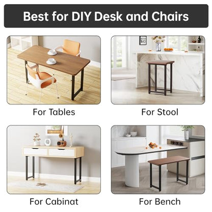 TOCRETOARE Metal Table Legs Heavy Duty, 28”H x 18”W, Metal Furniture Legs for Dining Desk Bench and Coffee Table, Industrial Black DIY Iron Bench Legs, Set of 2 - color: Rectangle, size: 28"Hx18"W
