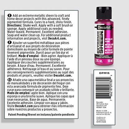 DecoArt Acrylic 2 Ounce, Pink Tourmaline Extreme Sheen Paint, - color: Pink Tourmaline, size: 2 Fl Oz (Pack of 1)