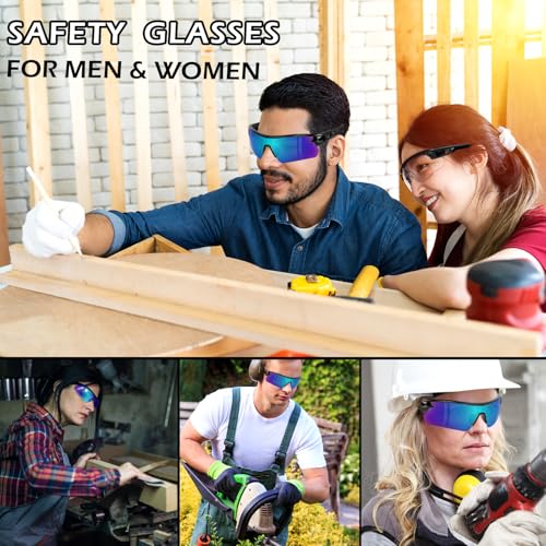 OXG Work Safety Glasses for Men Women, ANSI Z87.1 UV Protection - color: Multicolor