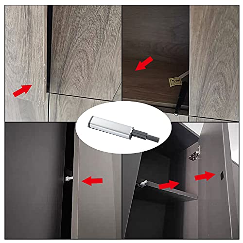 20 Pack Magnetic Push Latches for Cabinet, Push to Open Door Latch - Heavy Duty Push Release Catches Kitchen Drawer Pop Out Latch, Gray