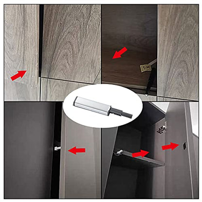 20 Pack Magnetic Push Latches for Cabinet, Push to Open Door Latch - Heavy Duty Push Release Catches Kitchen Drawer Pop Out Latch, Gray
