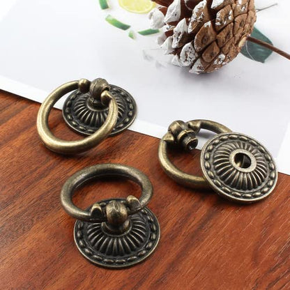 6Pcs Vintage Bronze Drop Ring Knobs