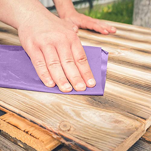 LotFancy 60 Grit Sandpaper, 30PCS 9 x 11” White Fused Alumina Wet Dry Sanding Sheets, for Automotive Metal Sanding Polishing, Wood Finishing, Purple - size: 60 Grit