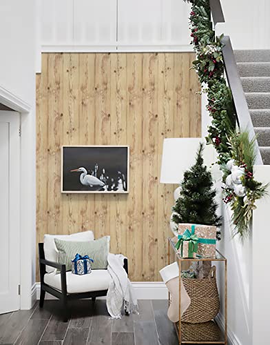 EeeComing Weathered Wood Wallpaper Stick and Peel Wood Contact Paper Wood Plank Removable Wallpaper Wood Look Wall Paper Rustic Reclaimed Distressed 78.7”x17.7” - size: 17.7" x 78.7"